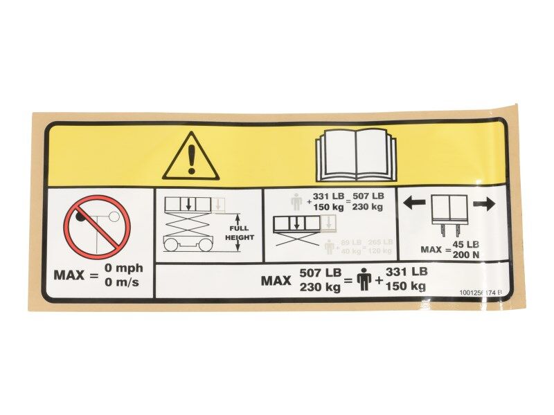 1001256174 Decal, Capcity Indoor Only | JLG