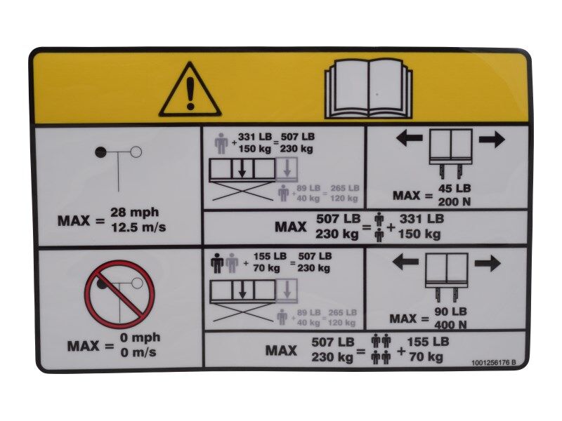 1001256176 Decal, Capcity Indoor/Outdoor | JLG