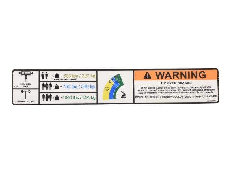 1001256567 Decal, Warning Tri Cap. (Ansi) | JLG