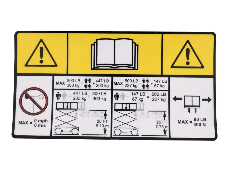 1001256662 Decal, Capacity, Ansi | JLG