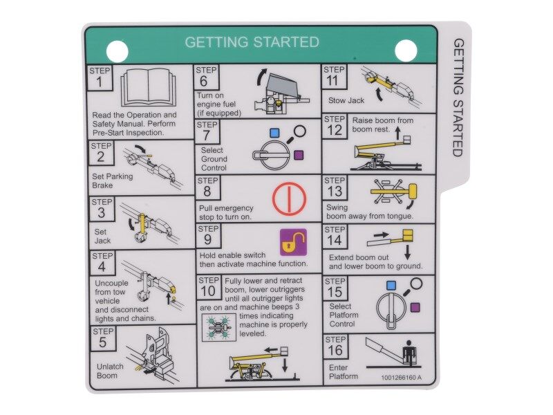 1001266160 Decal,Getting Started Ref. Tag | JLG