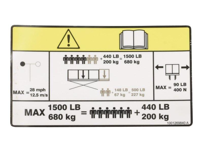 1001269840 Capacity Decal