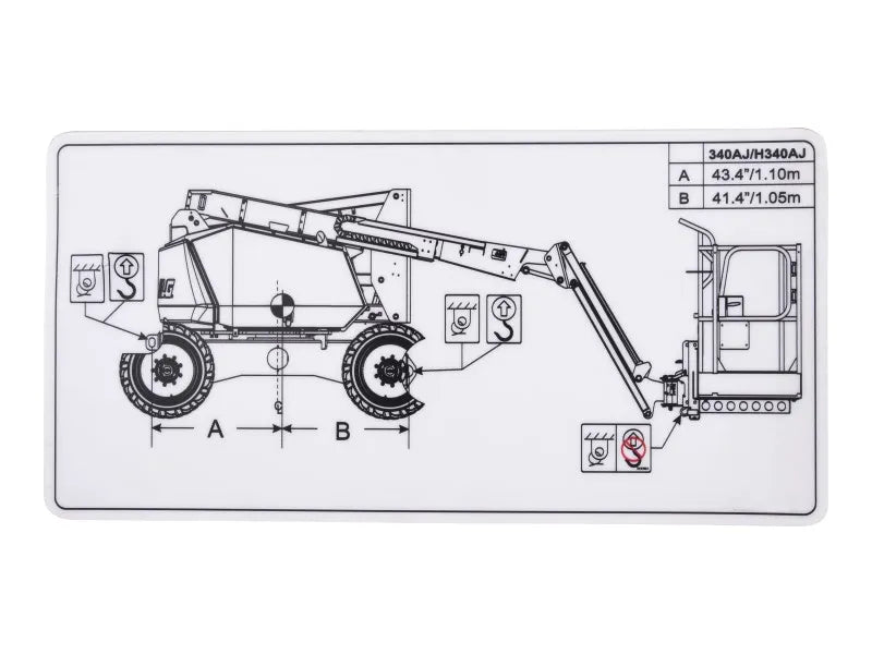 1001284677 Decal, Lift Diagram 340AJ | JLG