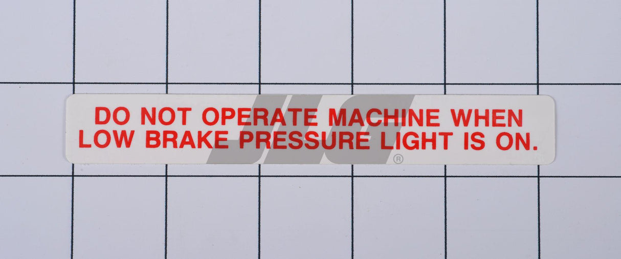 10124906 Decal, Low Brake Pressure Warn (Lull #24906A) | JLG