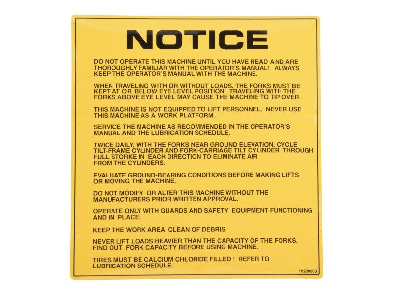 10220963 Decal, Notice | JLG
