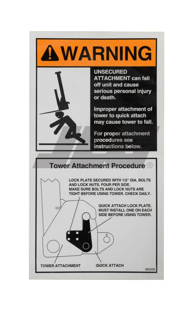 10268500 Decal Tower/Quick Attach Warn