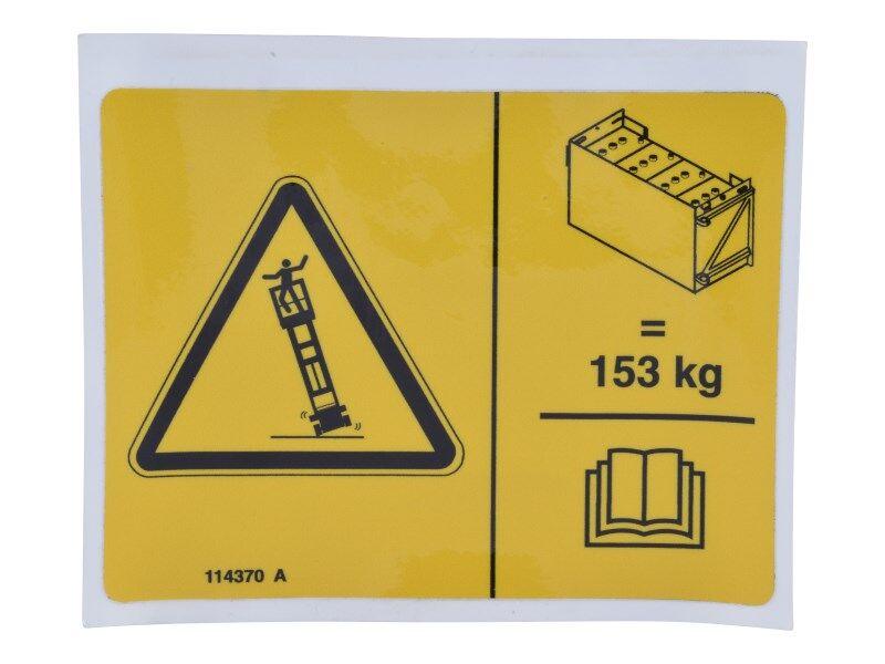 114370 Battery Tip Over Decal