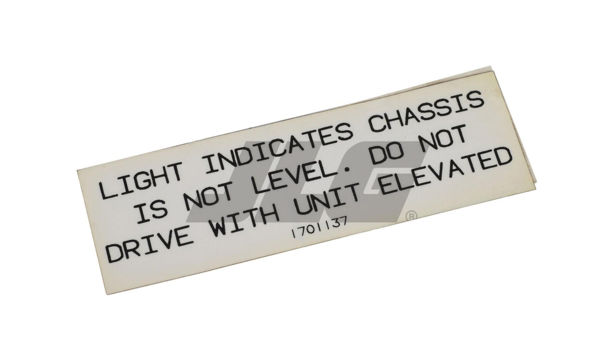 1701137 Light Indicator Not Level Decal