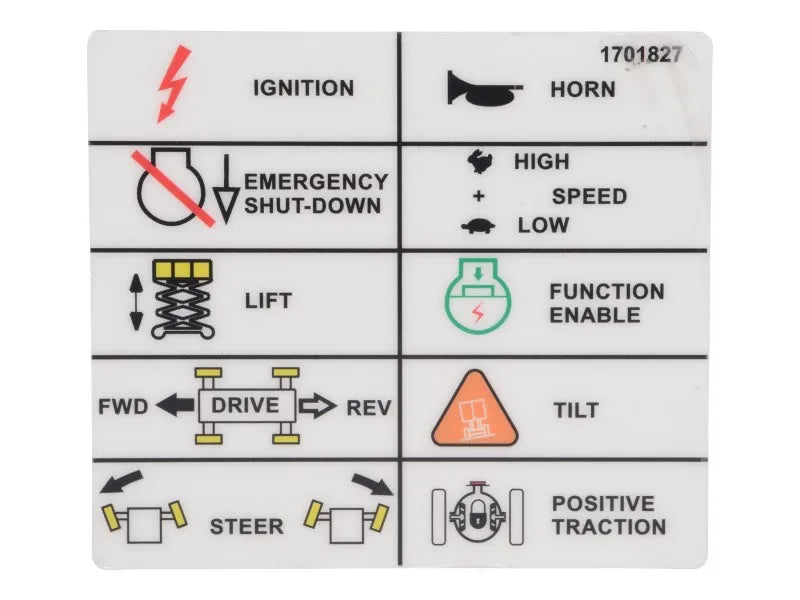 1701827 Decal, Symbol Legend | JLG