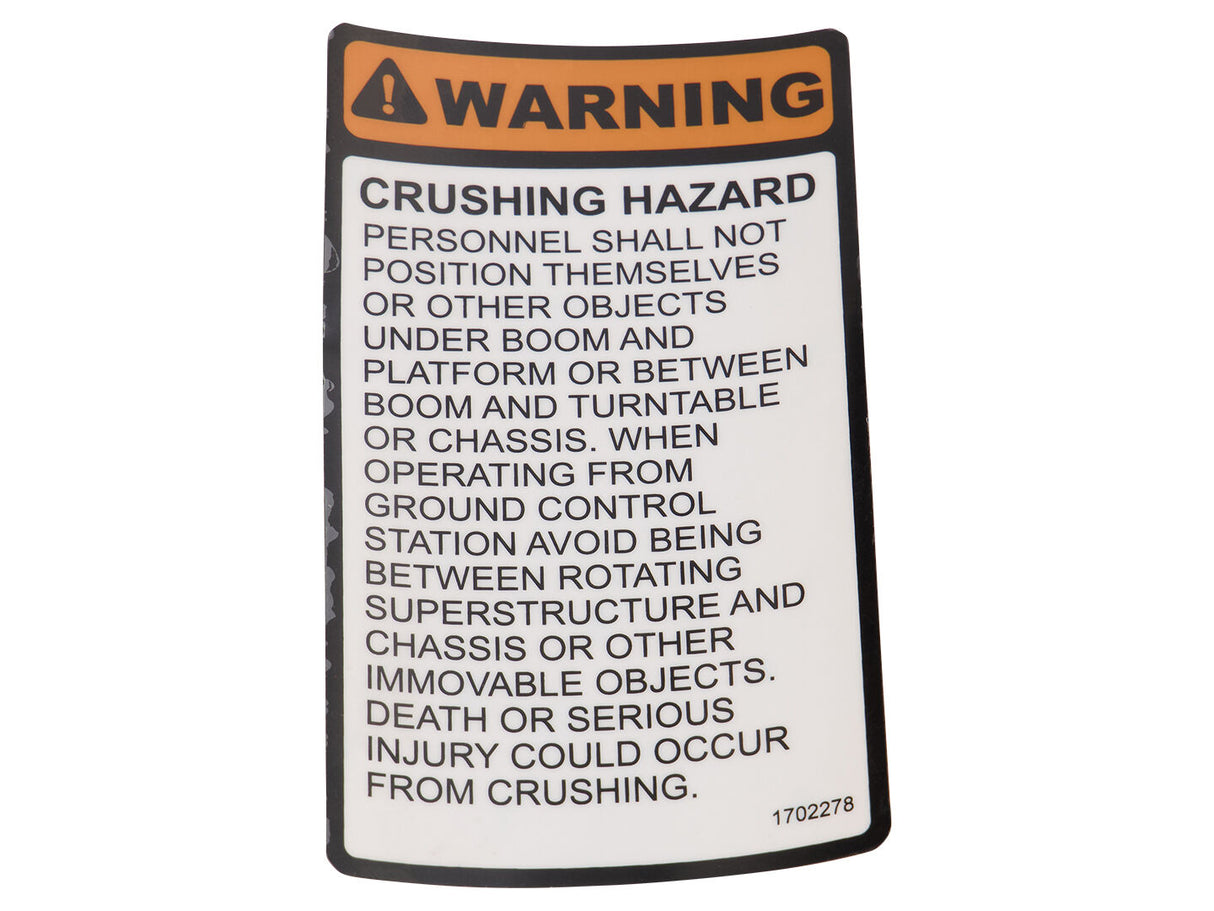 1702278 Decal, (Crush Hazard) | JLG