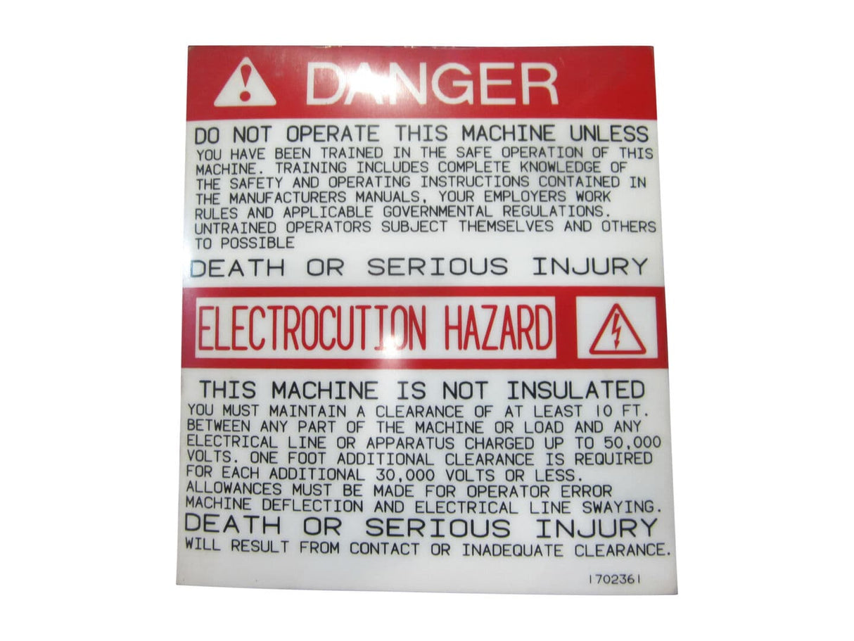 1702361 Decal, Elec Hazard | JLG