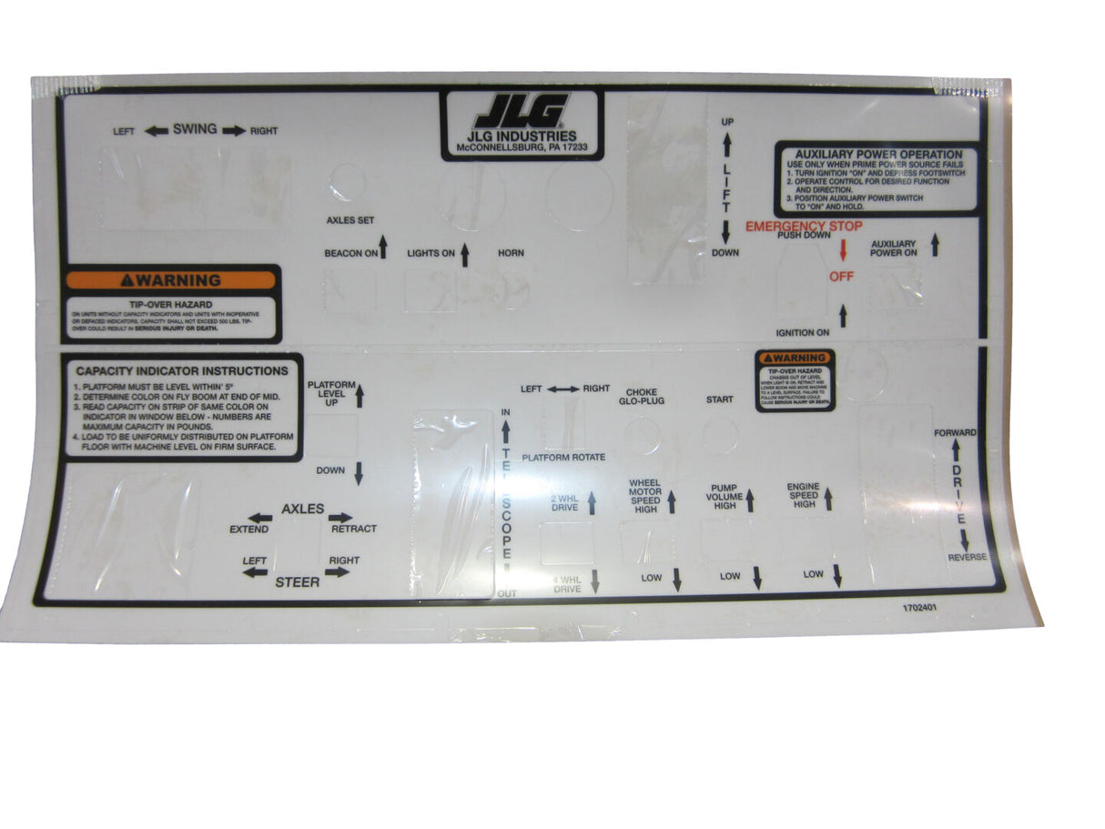 1702401 Decal, Console Box | JLG