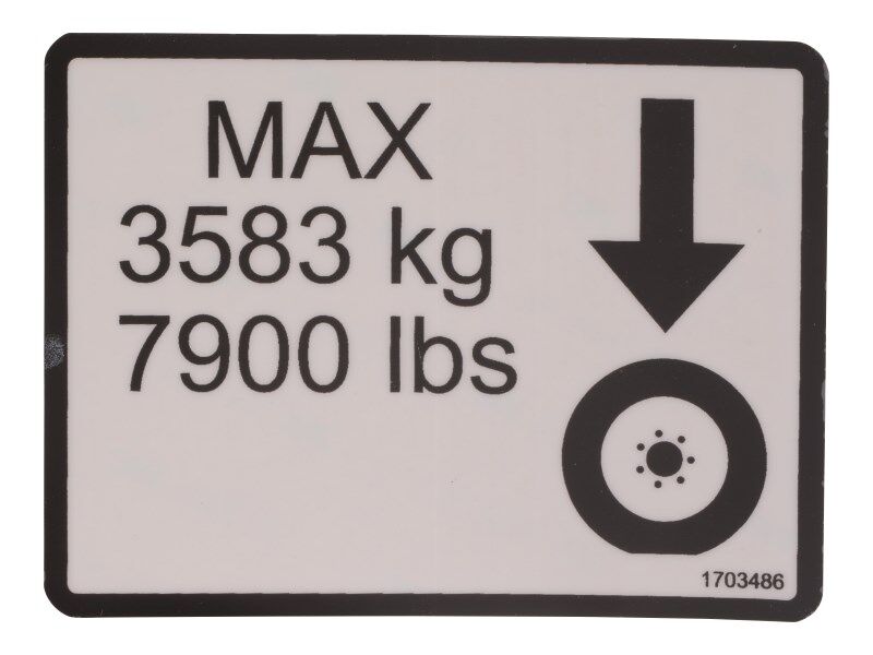 1703486 Decal, Max Tire Load | JLG