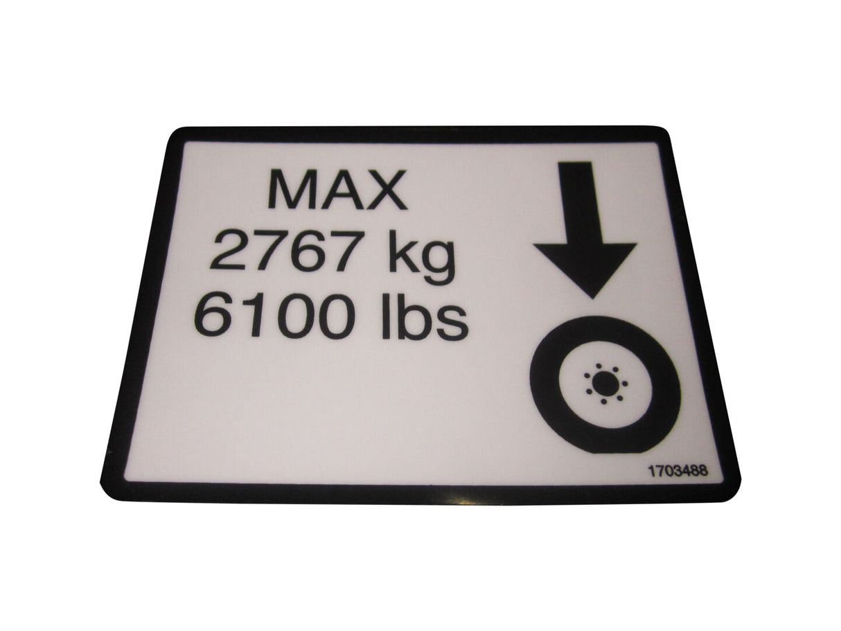 1703488 Decal, Max Tire Load | JLG