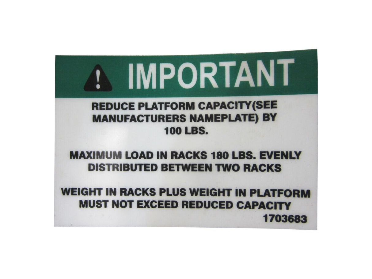 1703683 Decal Tube Rack Cap