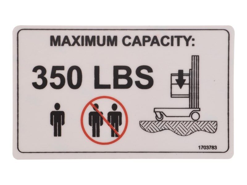 1703783 Decal, Cap.-350# | JLG