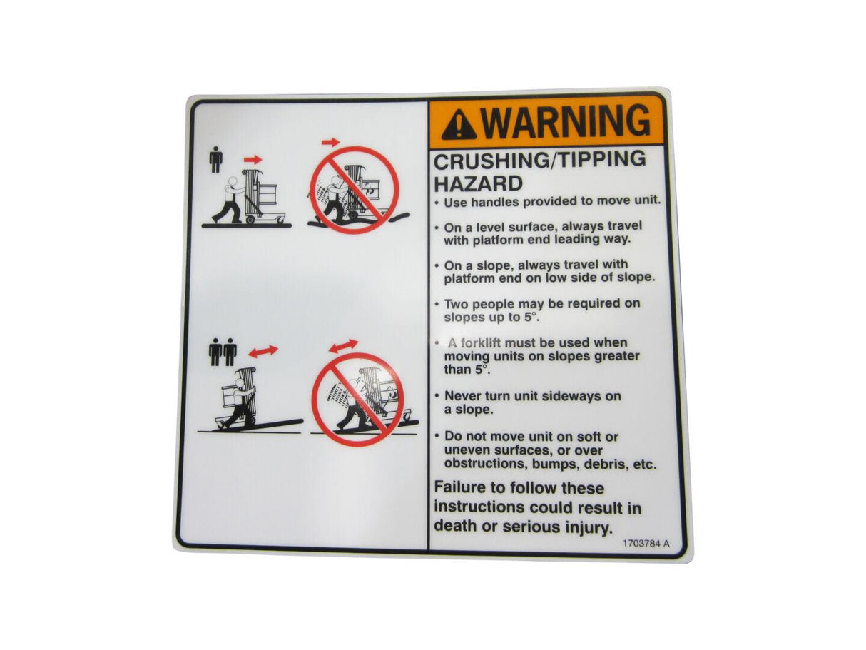 1703784 Crushing Warning Decal