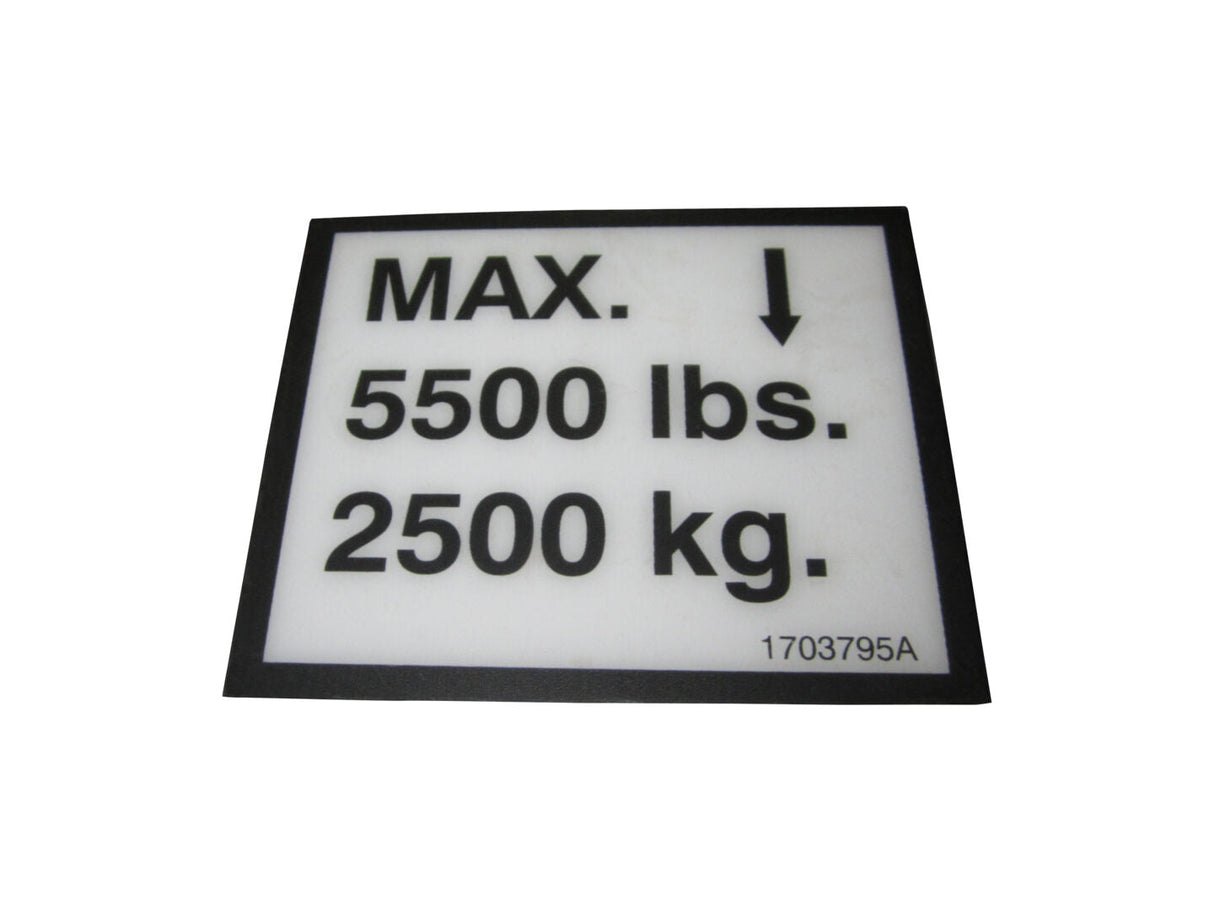 1703795 Decal, Max Wheel Load | JLG