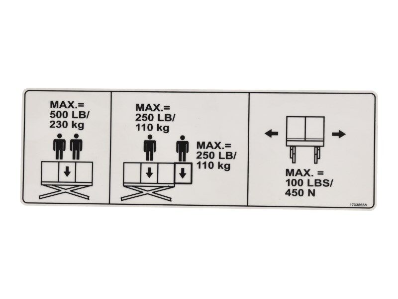 1703868 Decal, Capacity 1932E2 | JLG