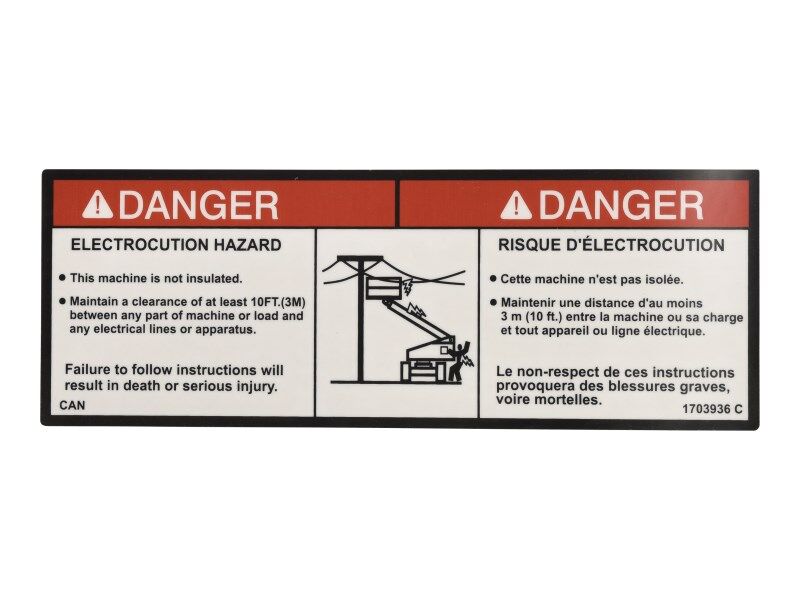 1703936 Decal, Danger (Can) | JLG