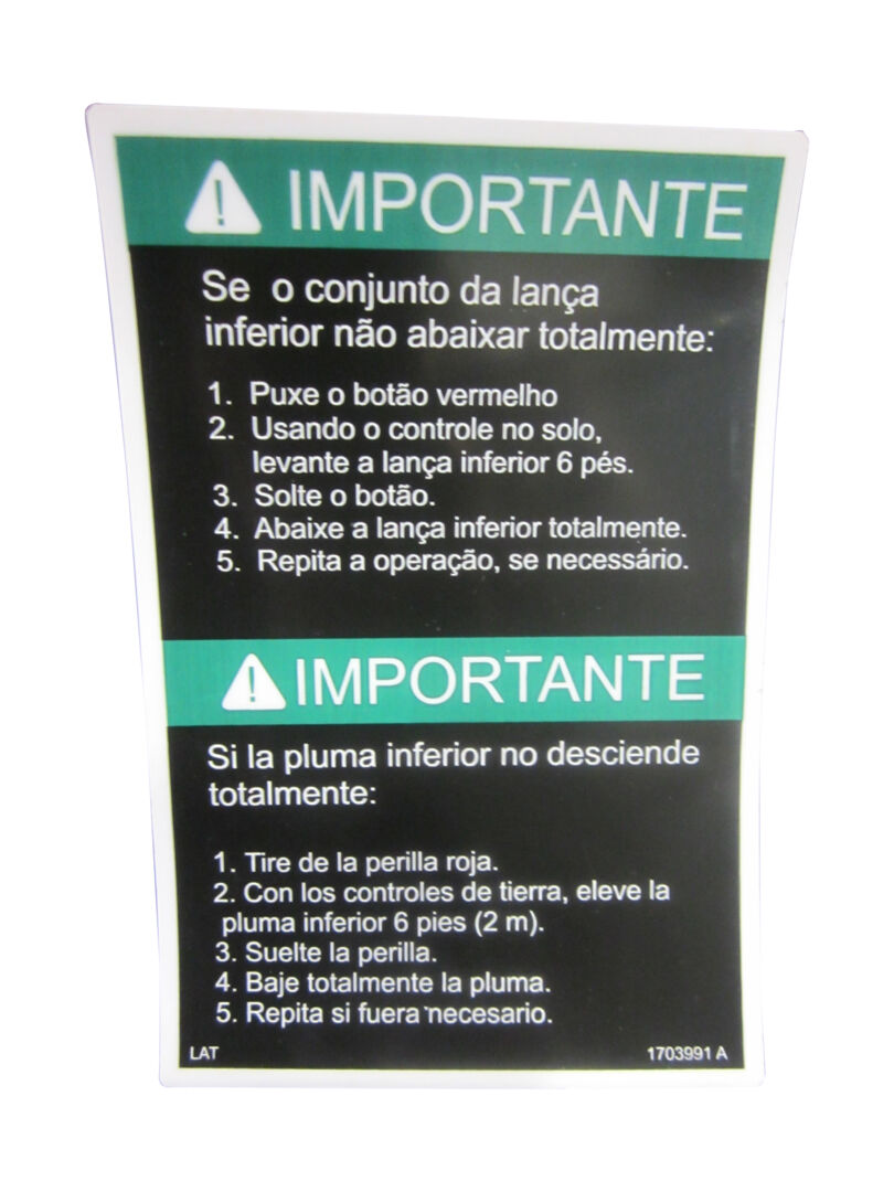 1703991 Decal, Upright Level O/R (Lat) | JLG