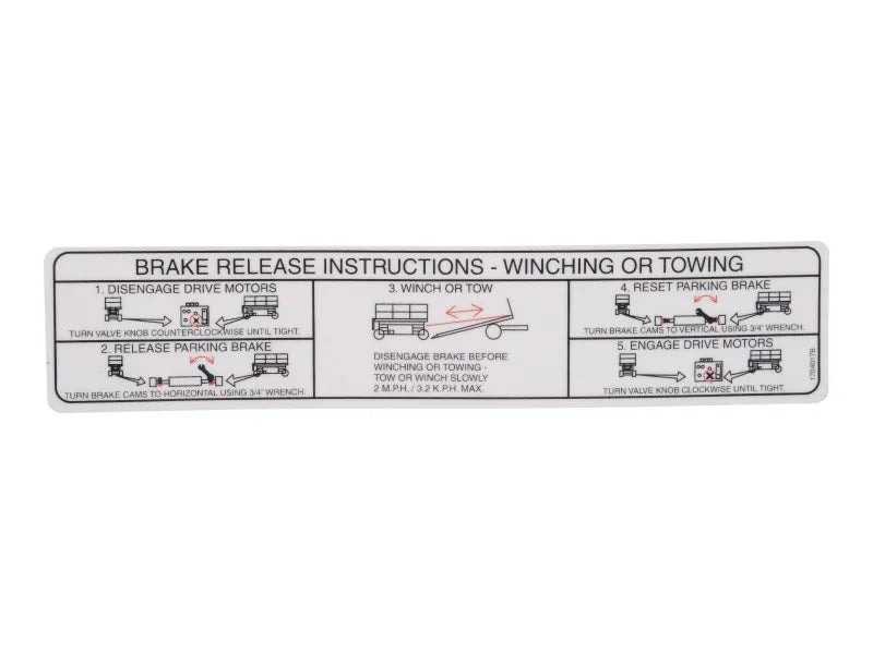 1704017 Decal, Towing/Winching Instructions | JLG