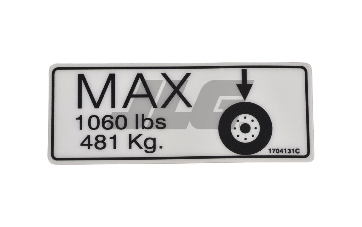 1704131 Decal, Max Tire | JLG