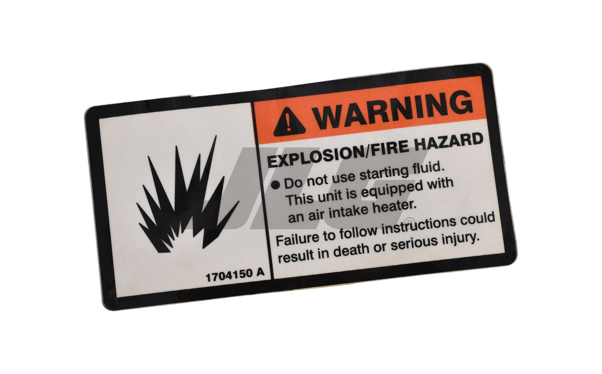 1704150 Decal, Warning Explosion Fire | JLG