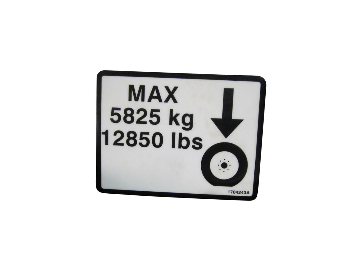 1704243 Calcomanía, carga máxima de la rueda | JLG