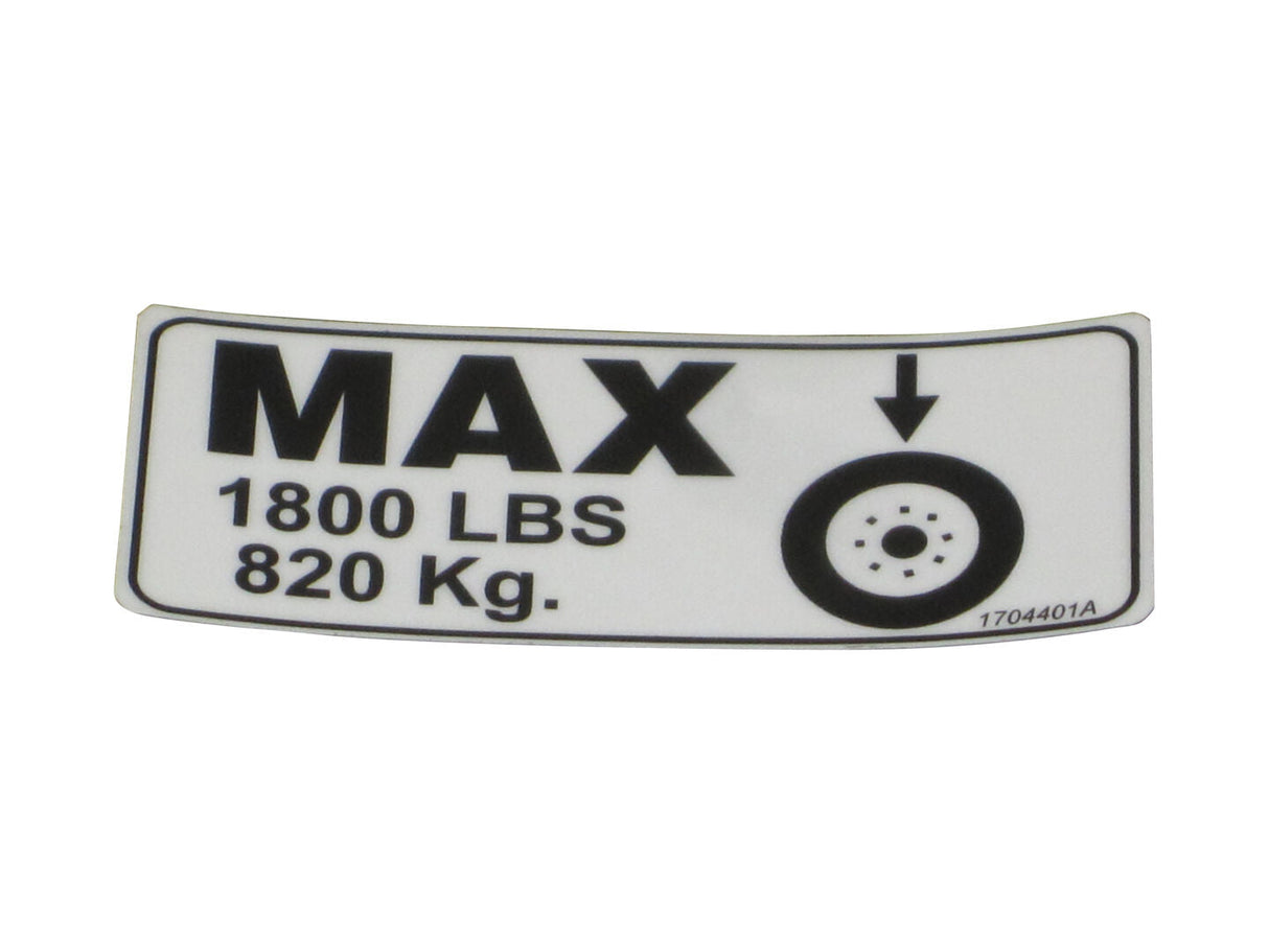 1704401 Decal, Wheel Load 2032E2 (Ce) | JLG