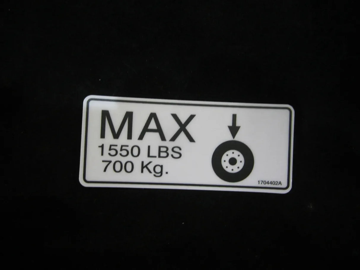 1704402 Decal, Wheel Load 2646E2 | JLG