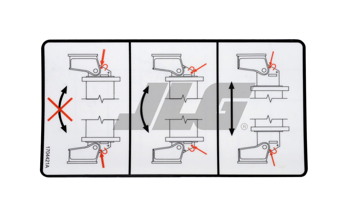 1704421 Decal, Caution 120HX Ext/Ret Ax | JLG