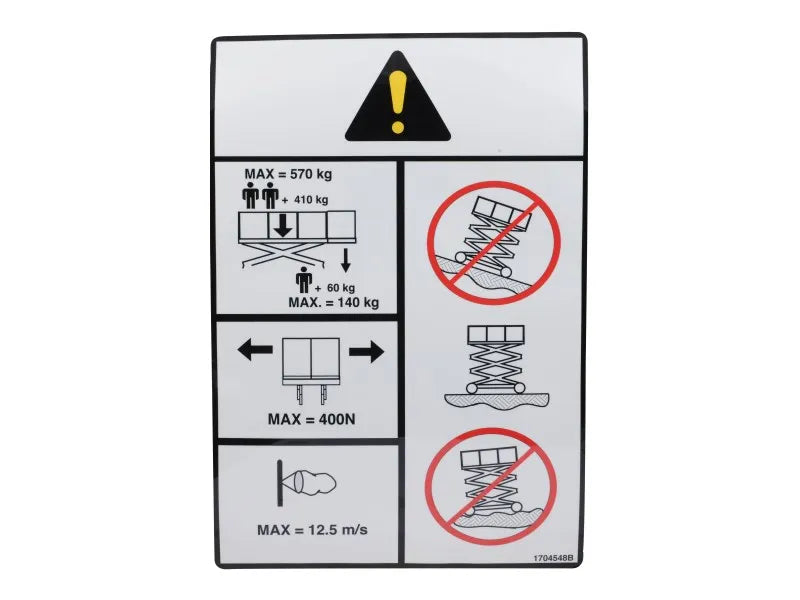 1704548 Decal, Capacity (Ce) | JLG