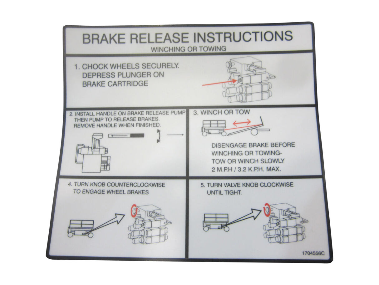 1704556 Decal, Towing/Winching/Tow Spee | JLG
