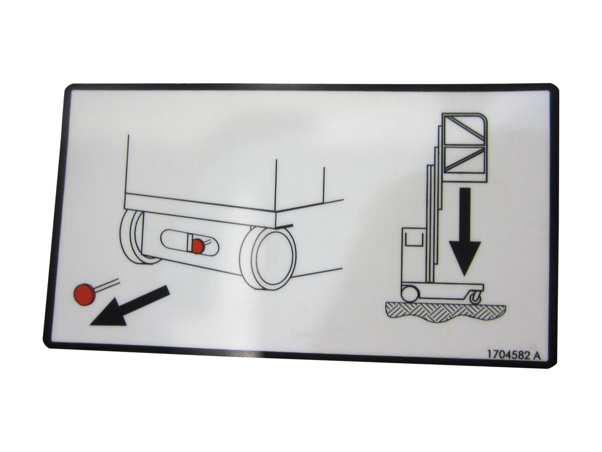 1704582 Decal, Manual Descent For Vp | JLG