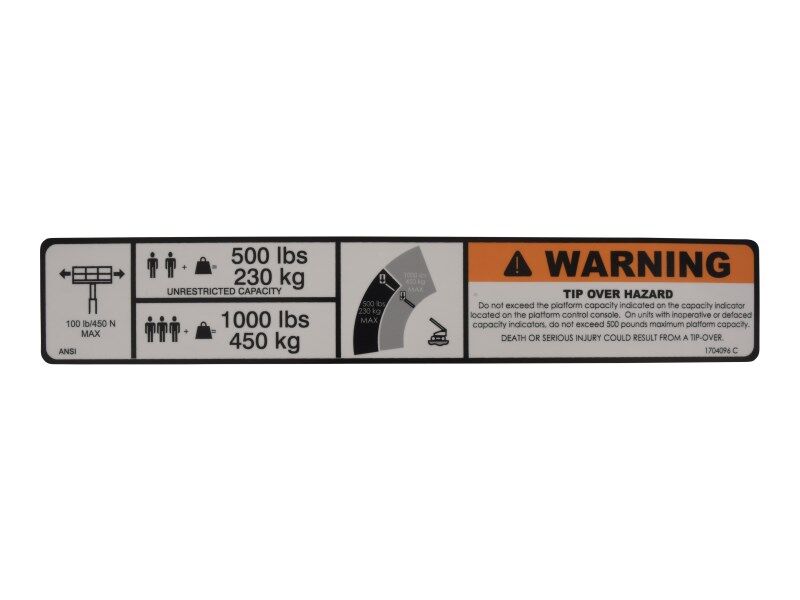 1704606 Decal, Warn Tip-Hazard | JLG