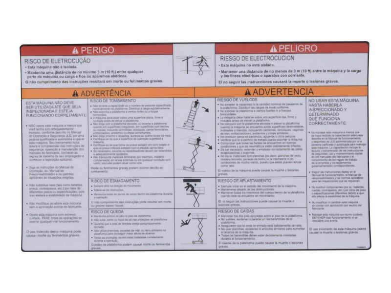 1704699 Decal, Danger/Warnng (Po, Spa) | JLG