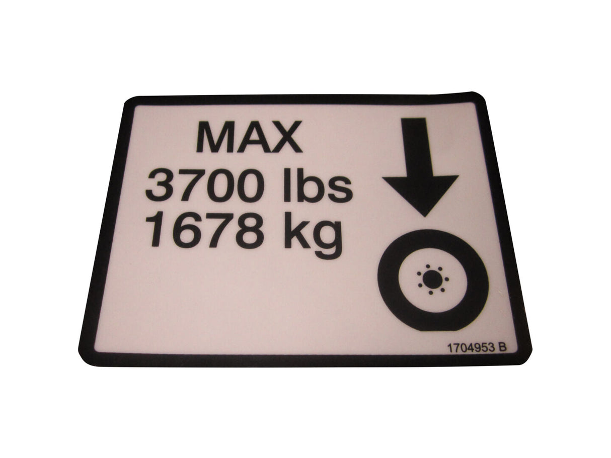 1704953 Decal, Max Tire Load | JLG