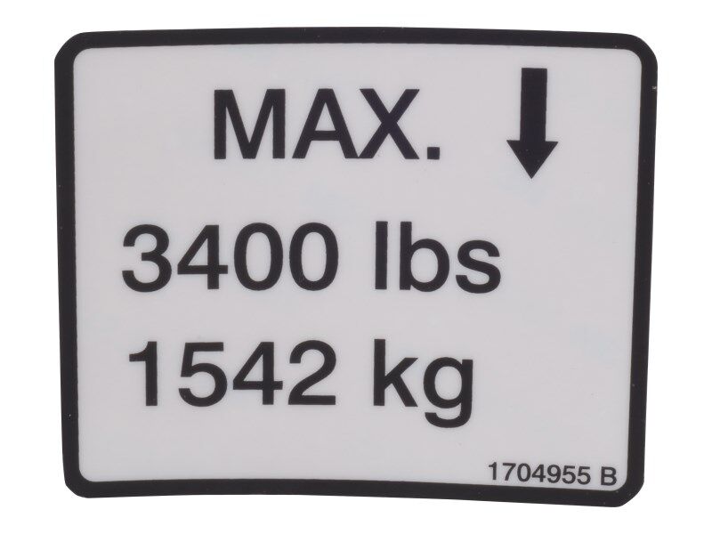 1704955 Decal, Max Load | JLG