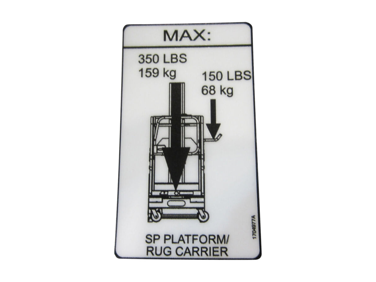 1704977 Decal Capacity (Rug Carrier) | JLG