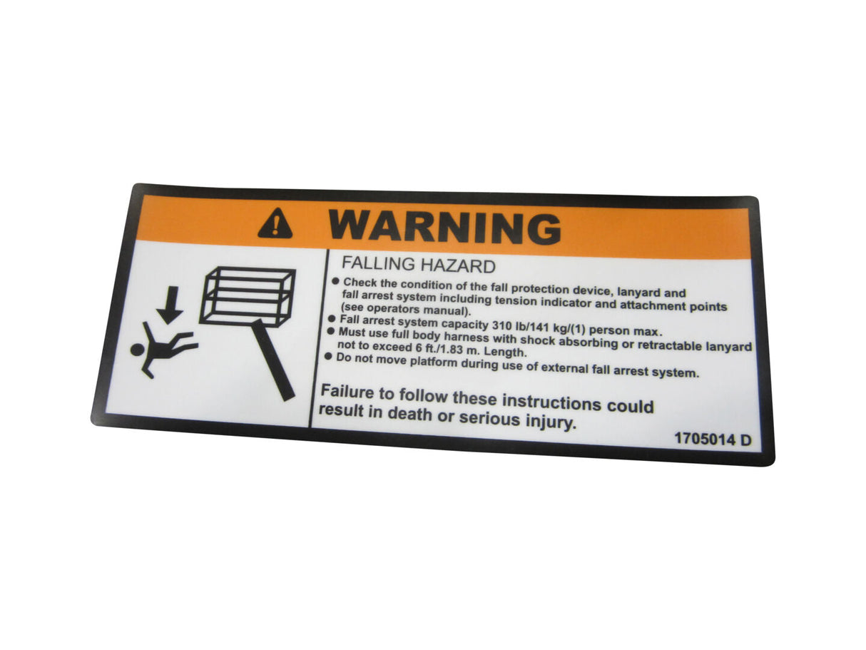 1705014 Decal, Warning Falling Haz | JLG