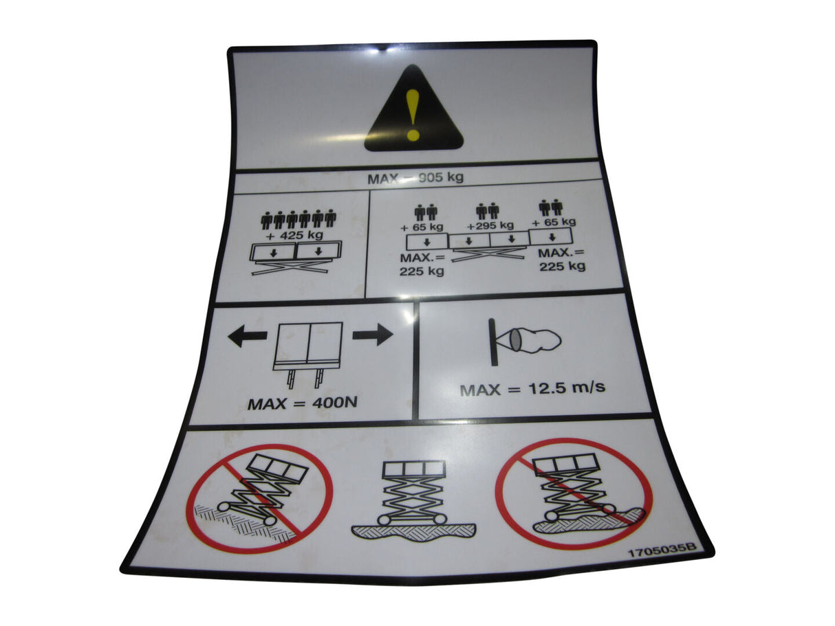 1705035 Decal, Cap (905Kg) (Dual Ext) | JLG