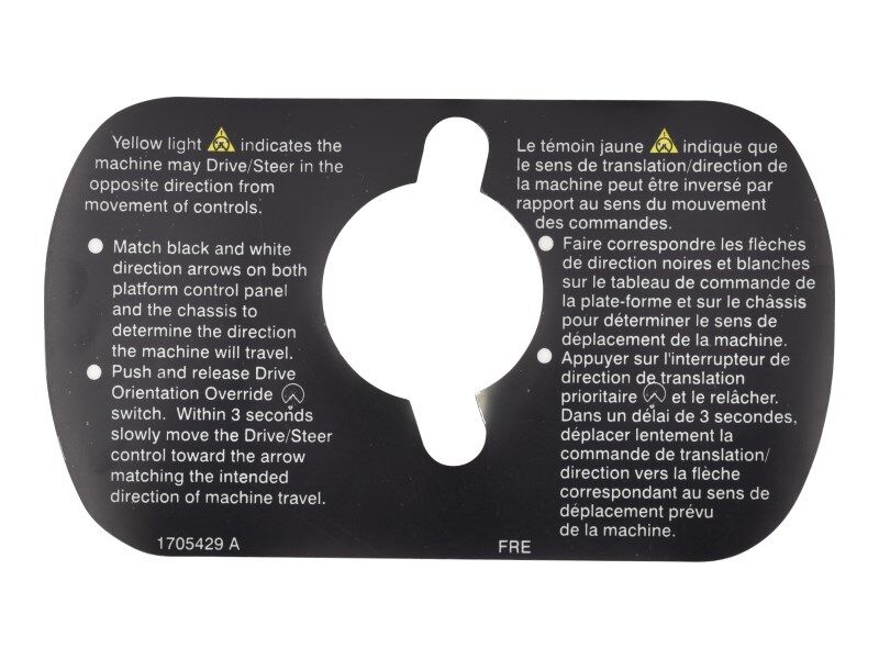 1705429 Decal, Drive/Steer Inst (Eng/Fr | JLG