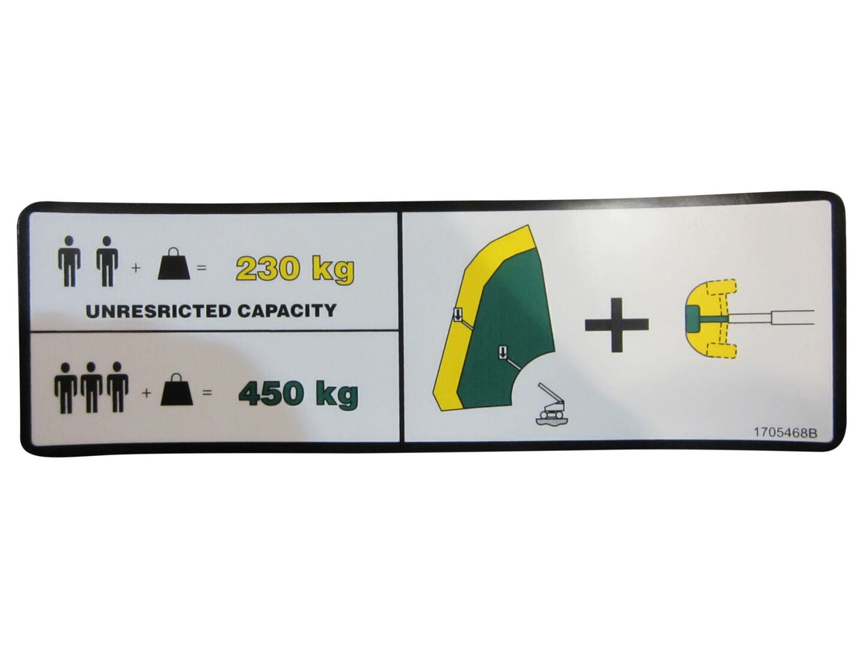1705468 Decal, Warning Dual Capacity Mt | JLG