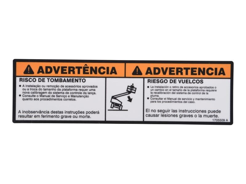 1705509 Decal Tip-Over Plf (Por/Spa) | JLG