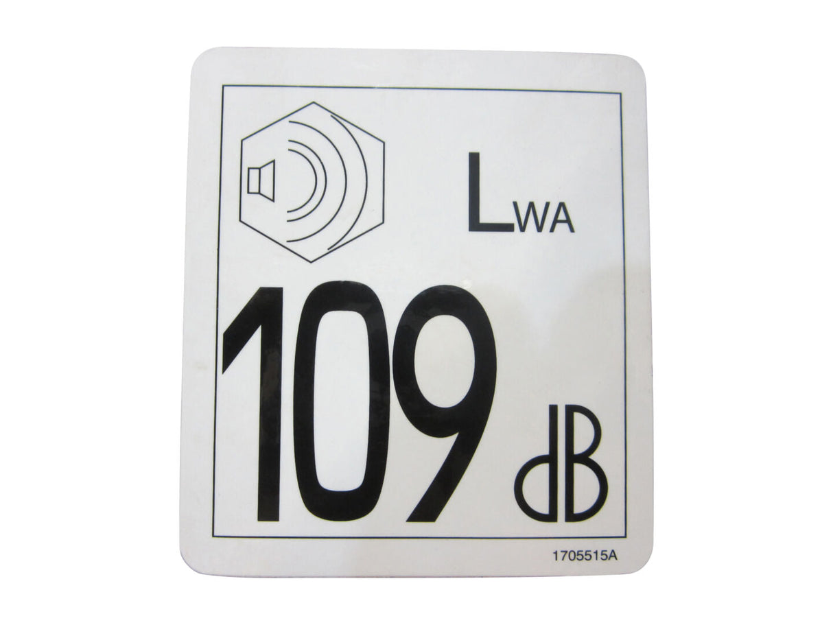 1705515 Decal, 109Db Sound Power Level | JLG