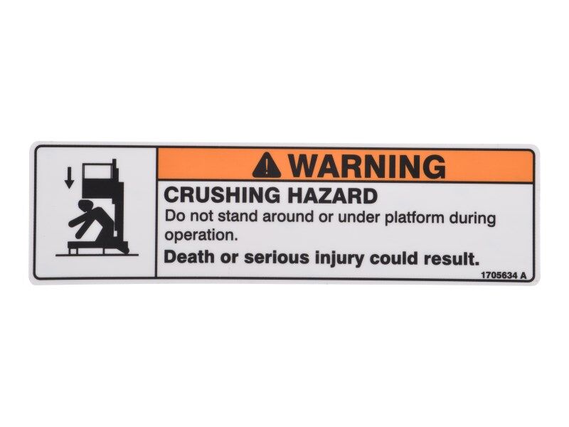 1705634 Decal, Crushing | JLG