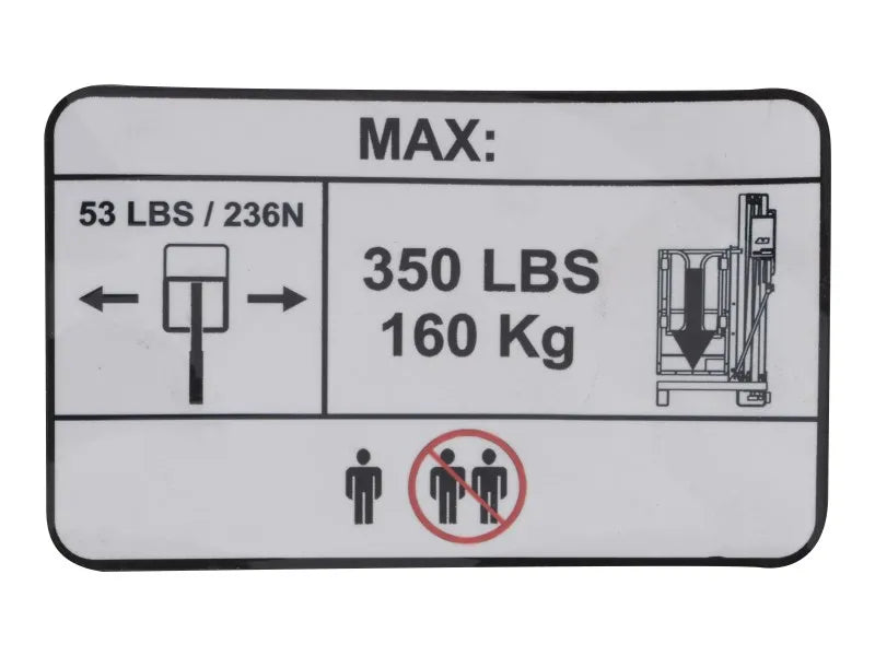 1705635 Decal, 350# Capacity | JLG