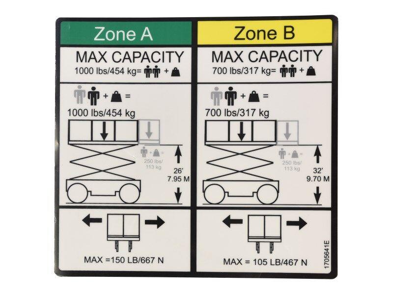 1705641 Decal Capacity 1000Lb