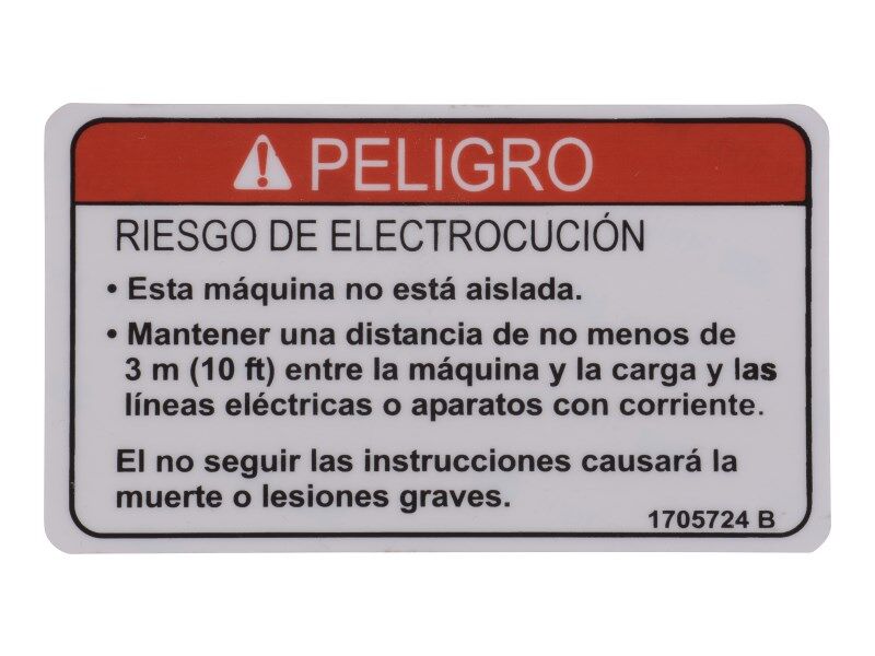1705724 Decal, Warning Elect (Lat) | JLG